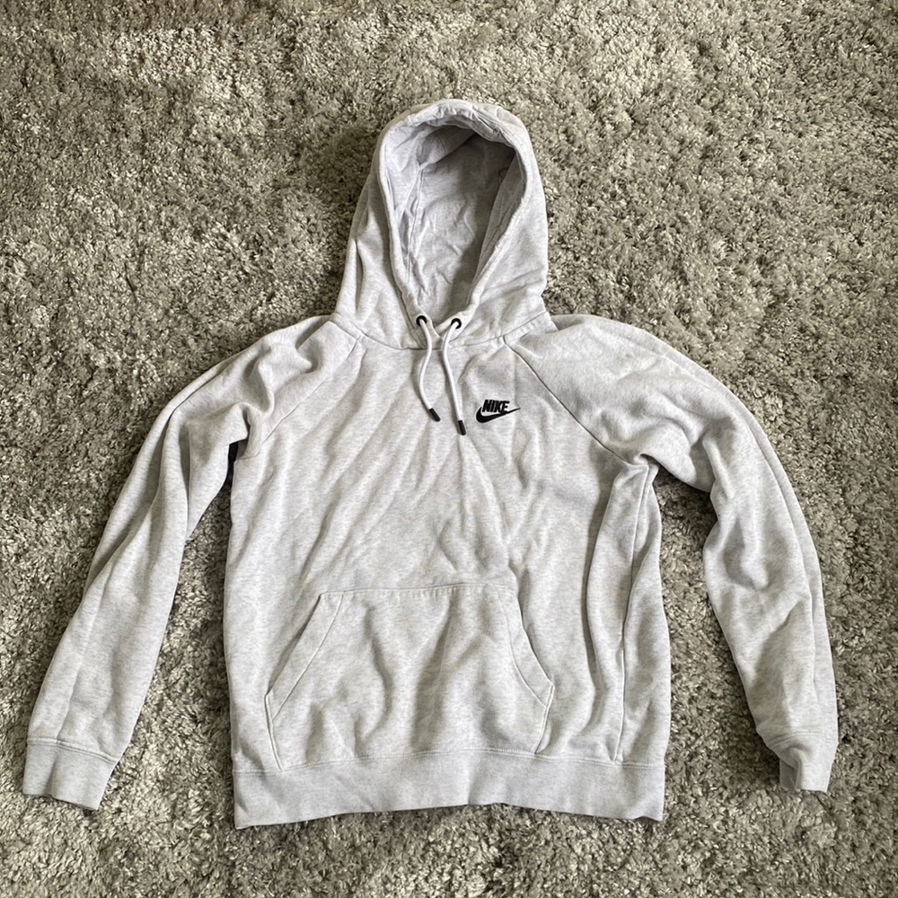 Nike hoodie, size small, color light gray